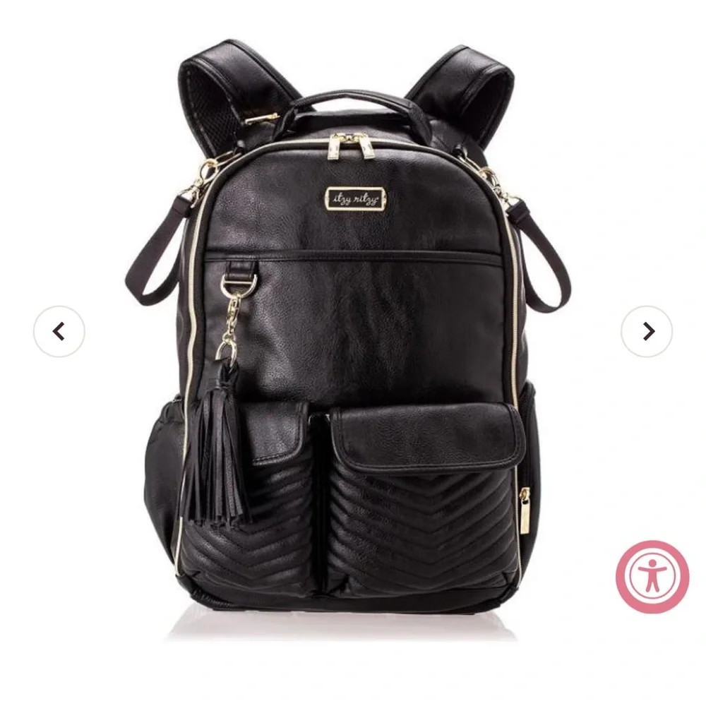 Itzy Ritzy • Diaper Bag Boss Backpack • Rock & Roll • Black